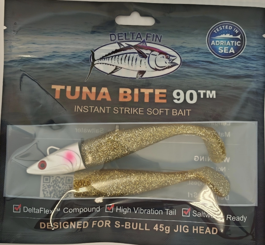 Kit Tuna Bite 90mm(120mm con testina)Gold Glitter